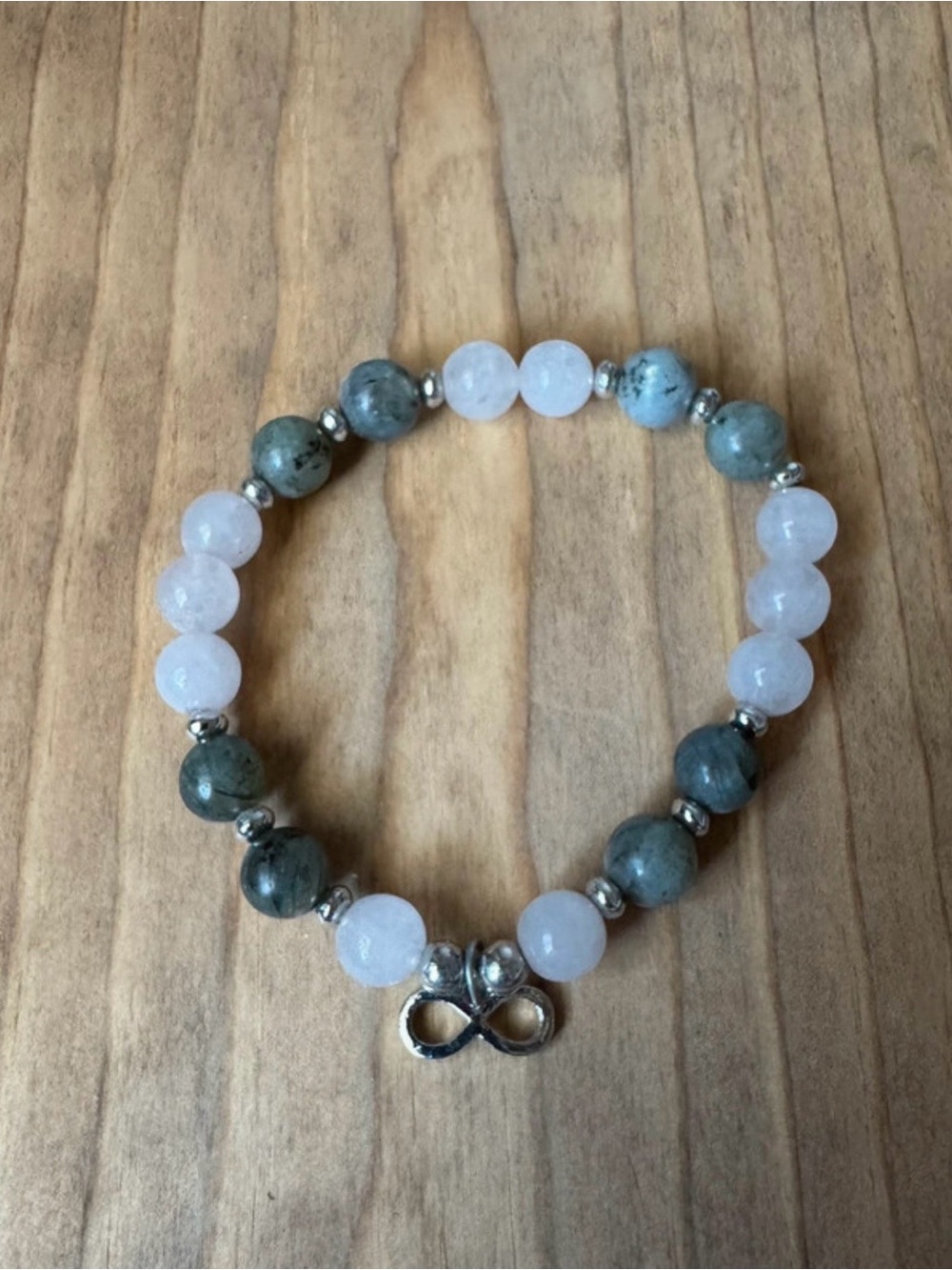 Evolve Mala Infinity Rose Quartz & Labradorite Beaded Bracelets | Stretch Bracel